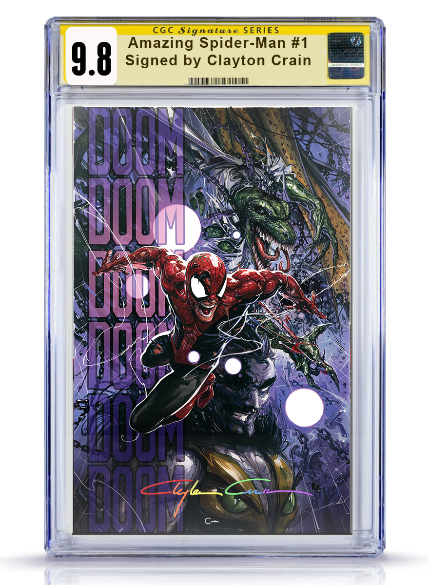 CGC 9.8 Virgin Infinity Signature Spider-Man #1 Clayton Crain Facsimile