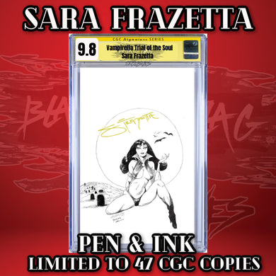 Sara Frazetta Pen & Ink Vampirella Trial for the Soul #1 CGC 9.8 Copy