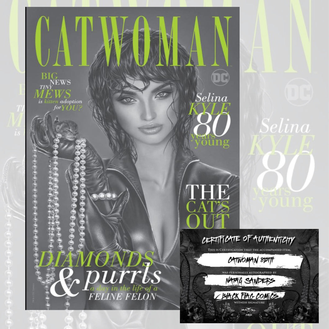 Signed w/COA Catwoman 80th Anniversary Natali Sanders Secret Cover
