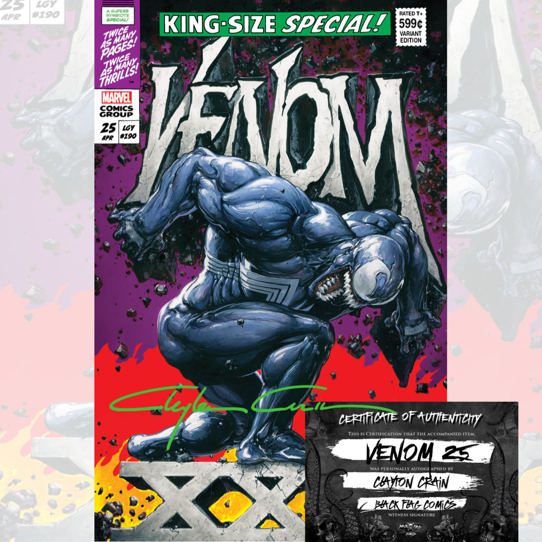 Signed w/COA Secret Clayton Crain Venom #25