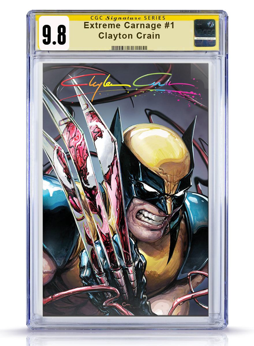 Infinity Murder Signed Virgin CGC 9.8 Signature Series Extreme Carnage #1 Clayton Crain Cover Art