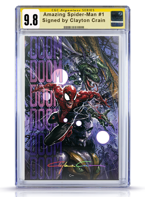 CGC 9.8 Virgin Infinity Signature Spider-Man #1 Clayton Crain Facsimile