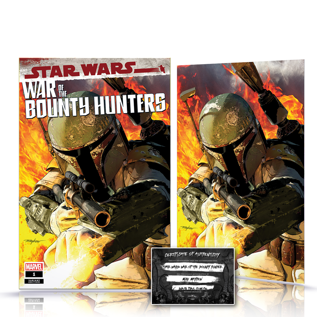 IC Signed w/COA  Mike Mayhew Star Wars War of the Bounty Hunter #1