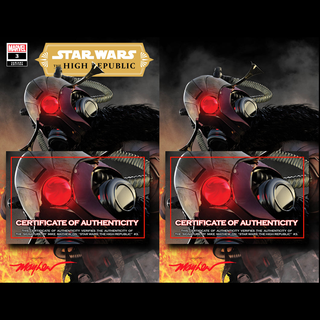 Signed w/COA Star Wars High Republic #3 Shadow Variant Mike Mayhew Cover Art