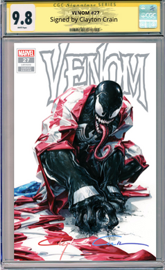 CGC Signature Series 9.8  Clayton Crain Infinity Red/White/Blue Venom #27 Trade