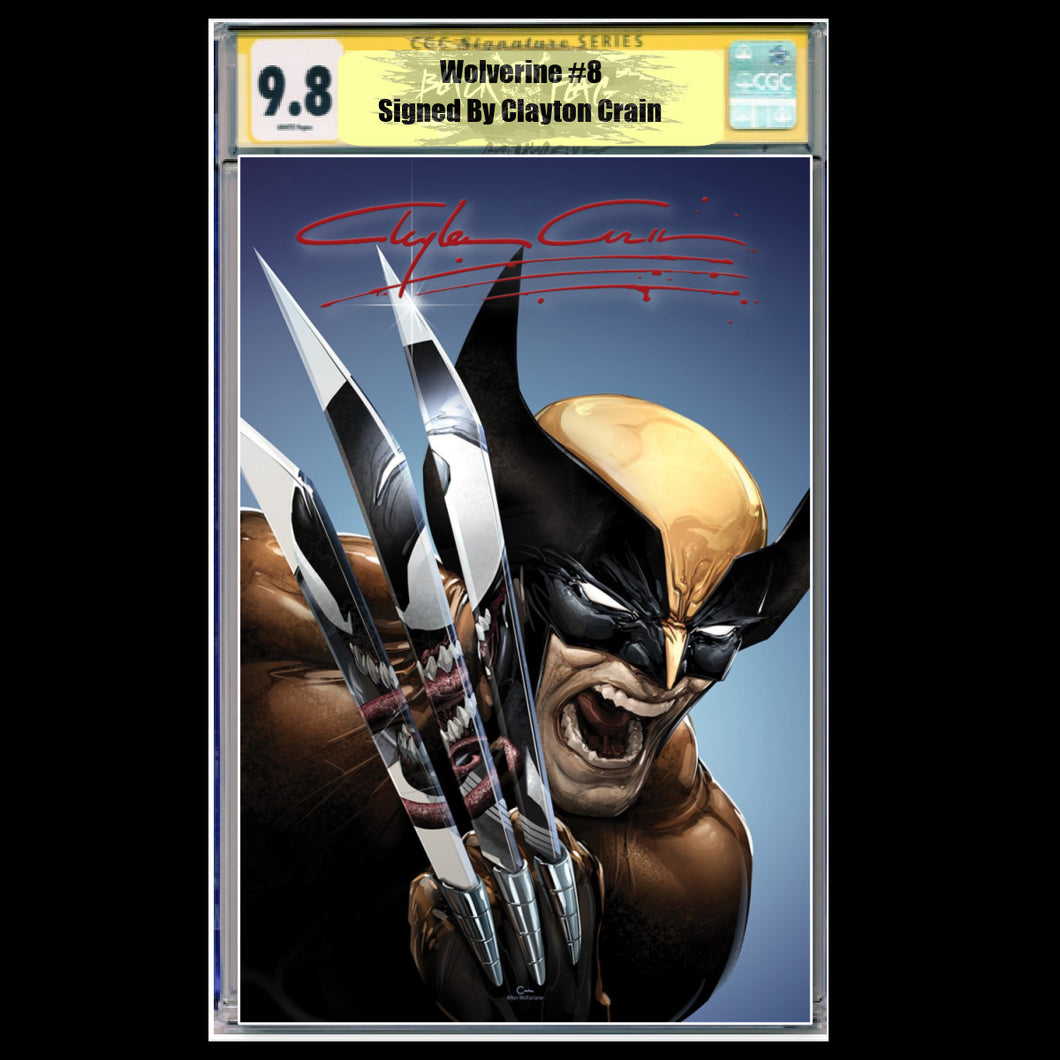 CGC Signature Series 9.8 Wolverine #8/#350Clayton Crain Claws Out Murder Edition