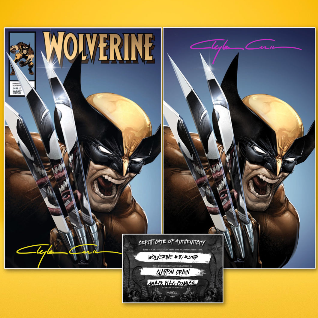 Signed w/COA Clayton Crain Wolverine #8/#350