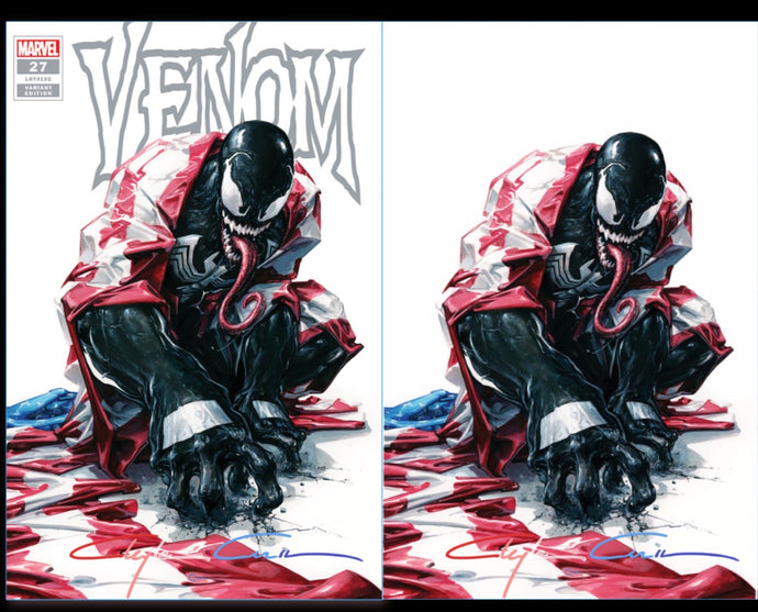 Signed Red/White/Blue  Infinity w/COA Venom #27 Clayton Crain Cover