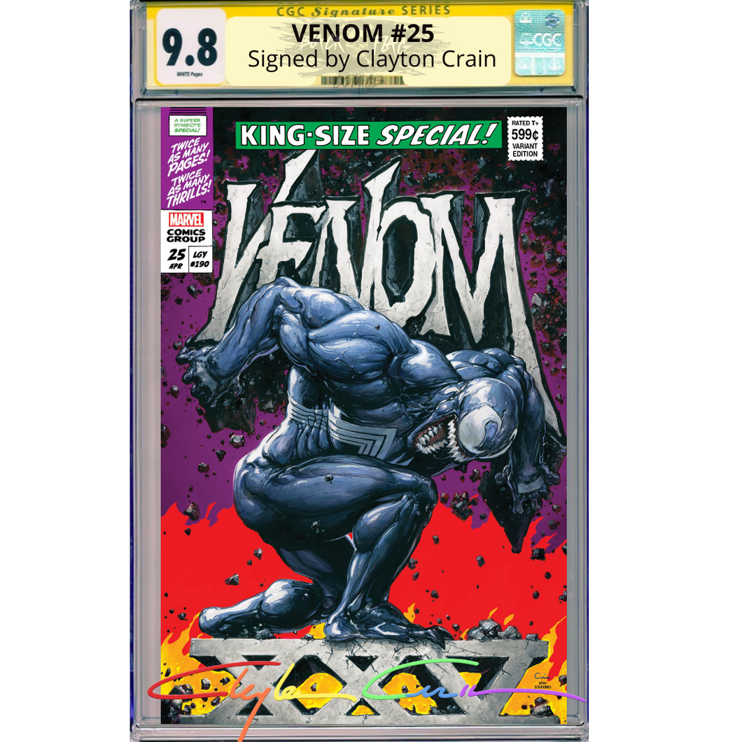 CGC Signature Series 9.8 Venom #25 Clayton Crain Infinity Signature
